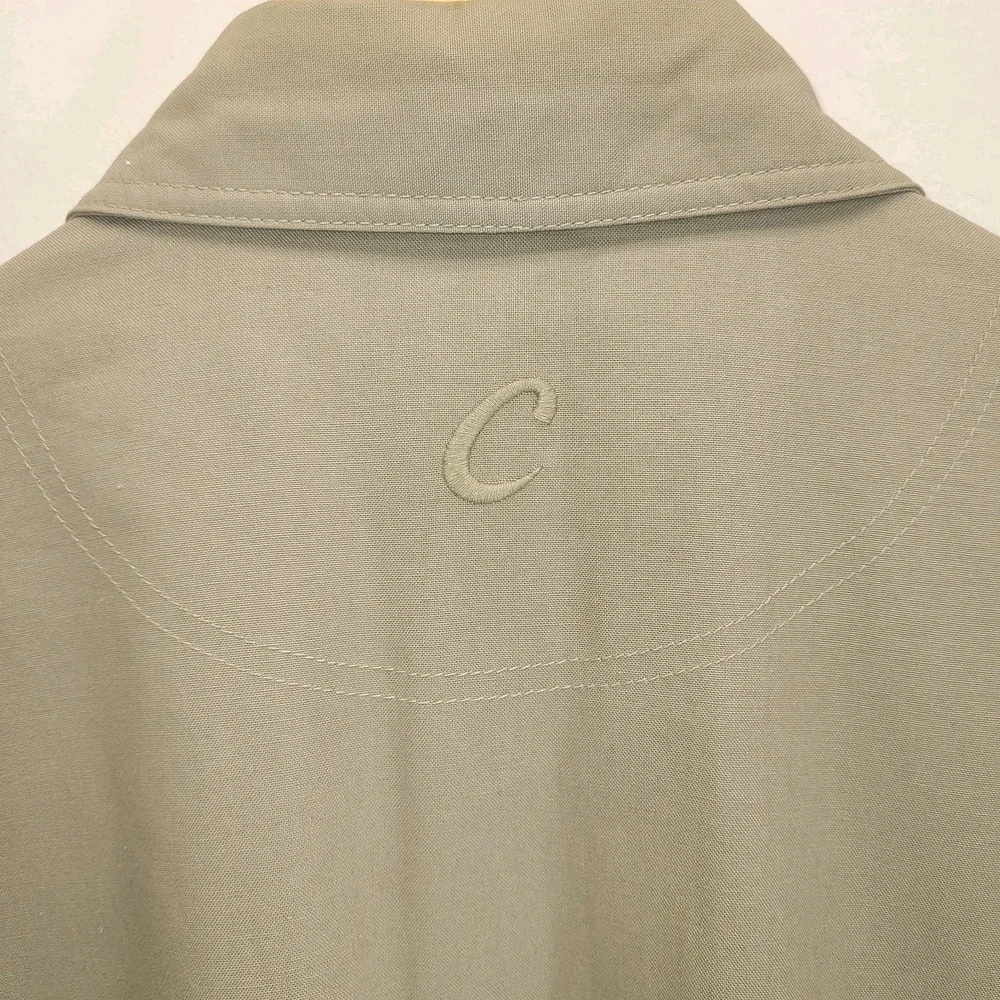 Cabela's Hunting Field Jacket Mens Medium Khaki Cotton Safari Utility Coat - Picture 4 of 9